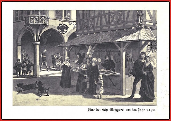 Eine deutsche Metzgerei um 1470.