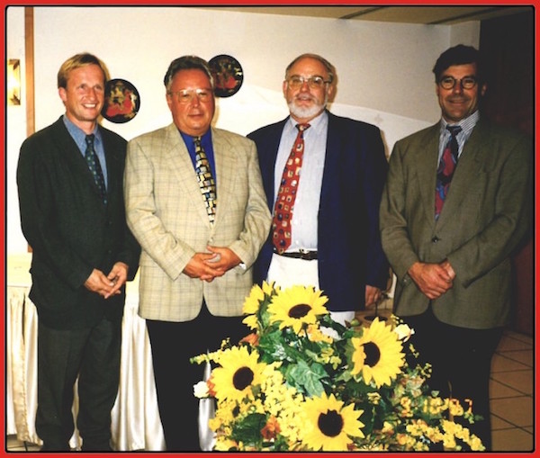 1997: Der neue Vorstand stellt sich vor: (v.l.n.r.) Fritz Göbel, Hans-Joachim Sauer, Fritz Schneider und Wolfgang Göbel.
